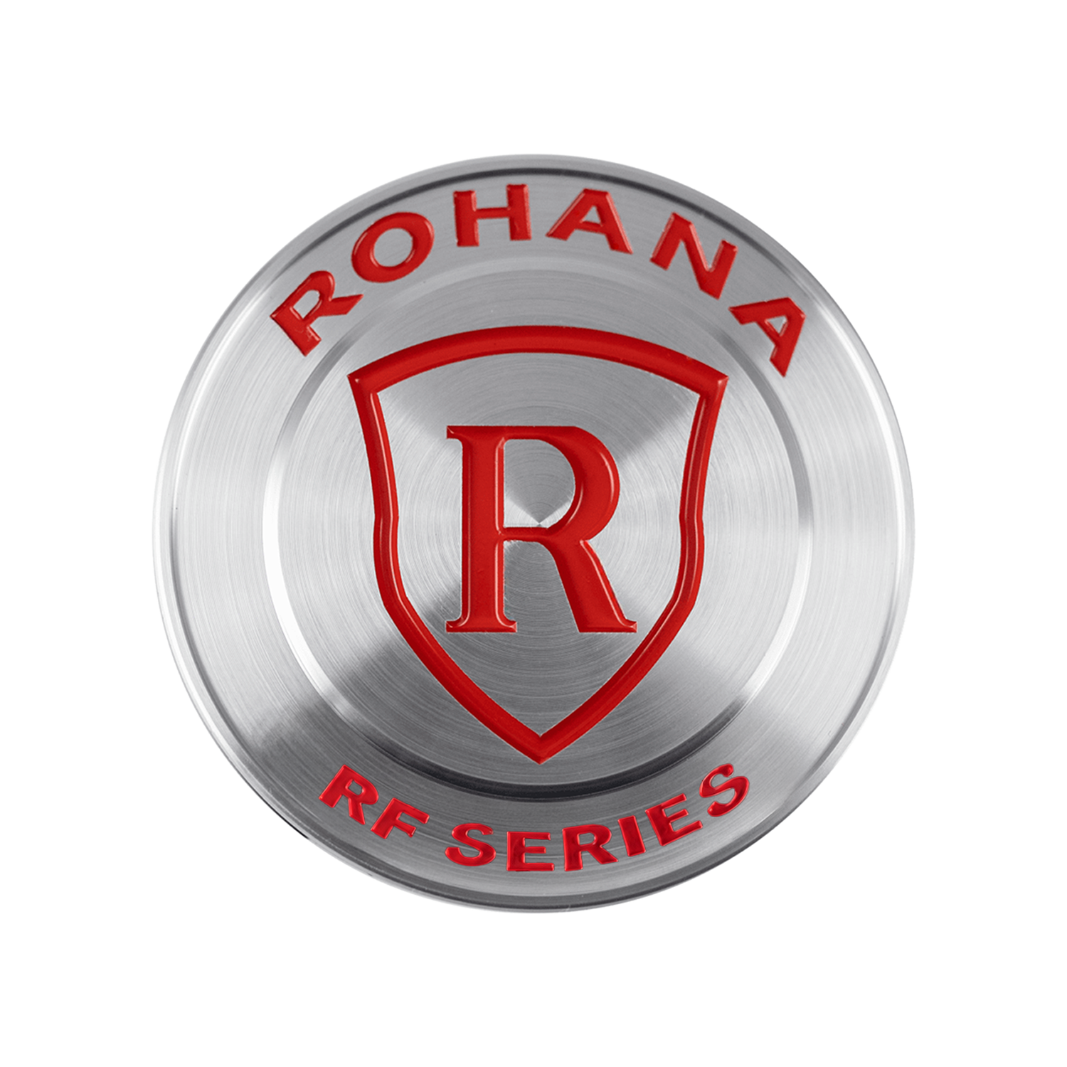 RF Center Cap - Brushed Titanium / Red