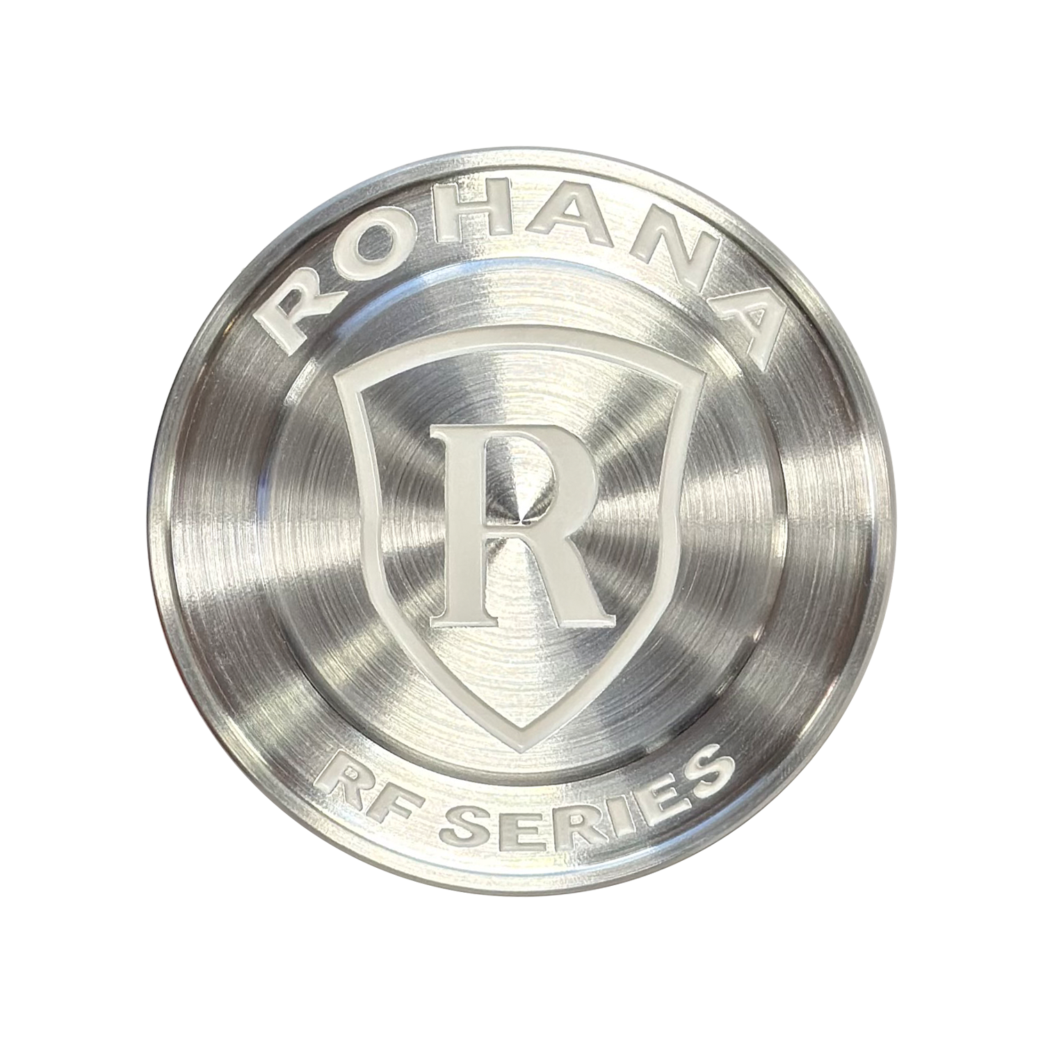 RF Center Cap - Brushed Titanium / White