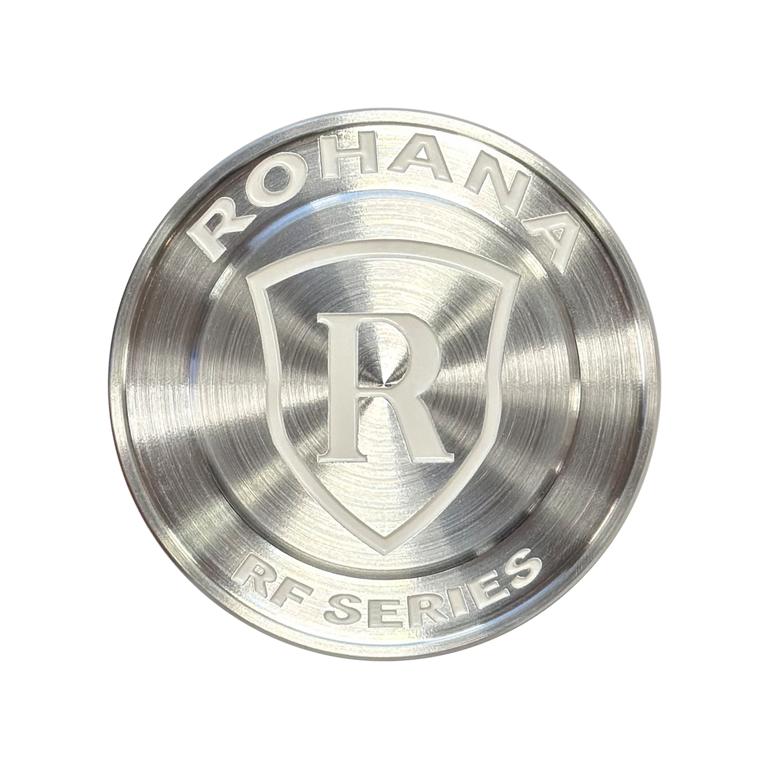 RF Center Cap - Brushed Titanium / White